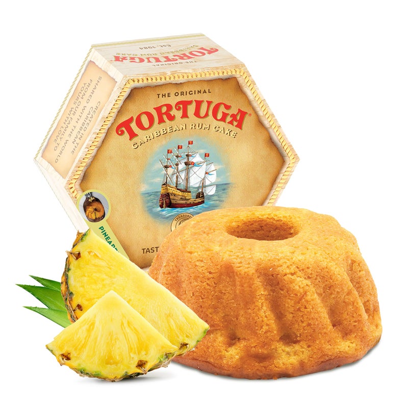 TORTUGA Caribbean Pineapple Rum Cake - 16 oz Caribbean Pineapple Rum Cakes - The Perfect Premium Gourmet Gift for Stocking Stuffers, Gift Baskets, and Christmas Gifts - Great Snack Cakes for Delivery - Image 1